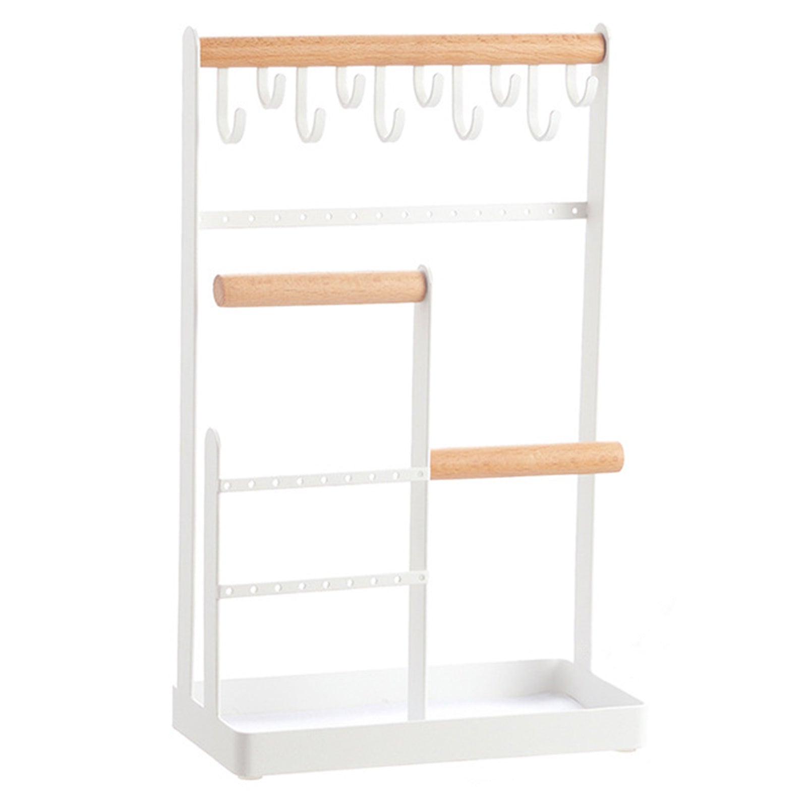 Iron+Wood Jewelry Organizer Stand Necklace Storage Rack Display Tower Iron+Wood Jewelry Organizer Stand Necklace Storage Rack Display Tower